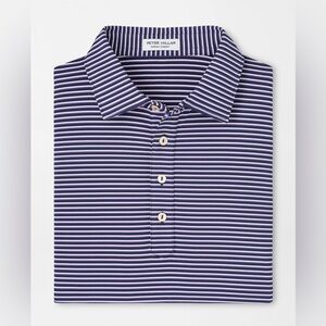 Peter MIllar Navy Blue Chatham Performance Jersey Golf Polo Striped